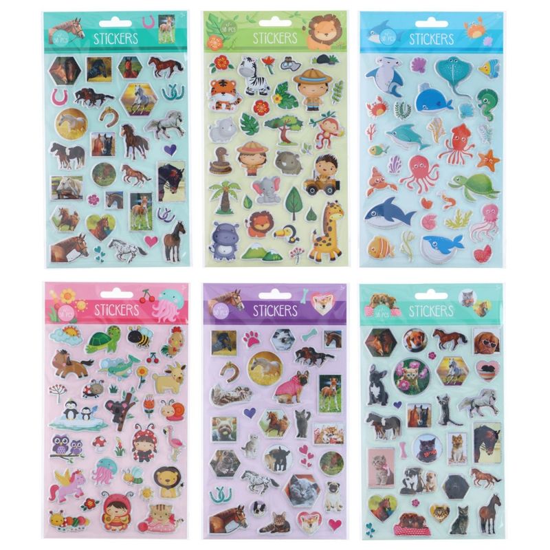 Tykke Klistremerker med Glitter 25x14cm | 6 varianter