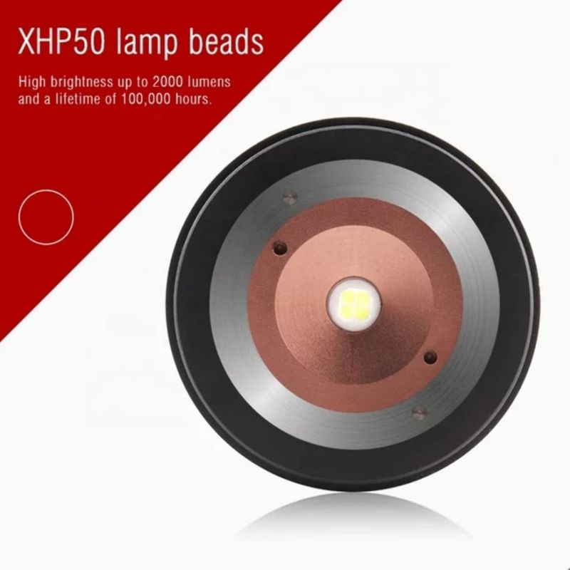 Kraftig Lommelykt 1800lm med batteri og lader