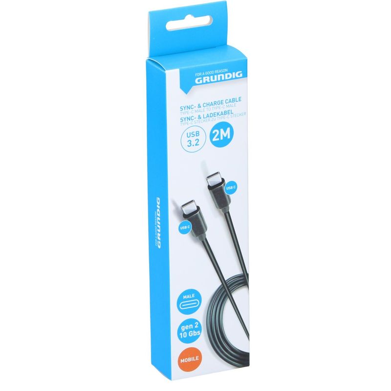 Grundig USB - C til USB - C - kabel | 2meter | Hurtiglading