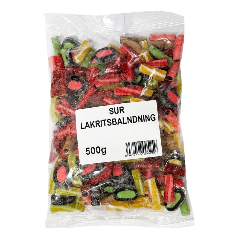 Sur Lakritsblandning 500g Storpakk