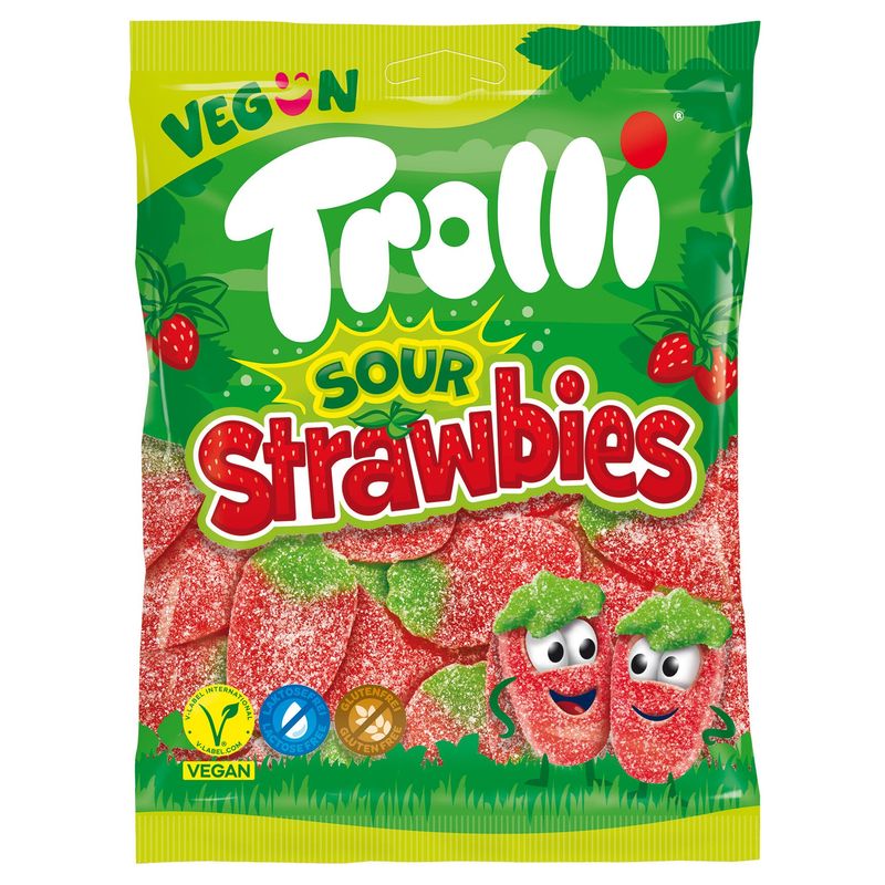 Trolli Sour Strawbies - Sure Jordbรฆr 175g