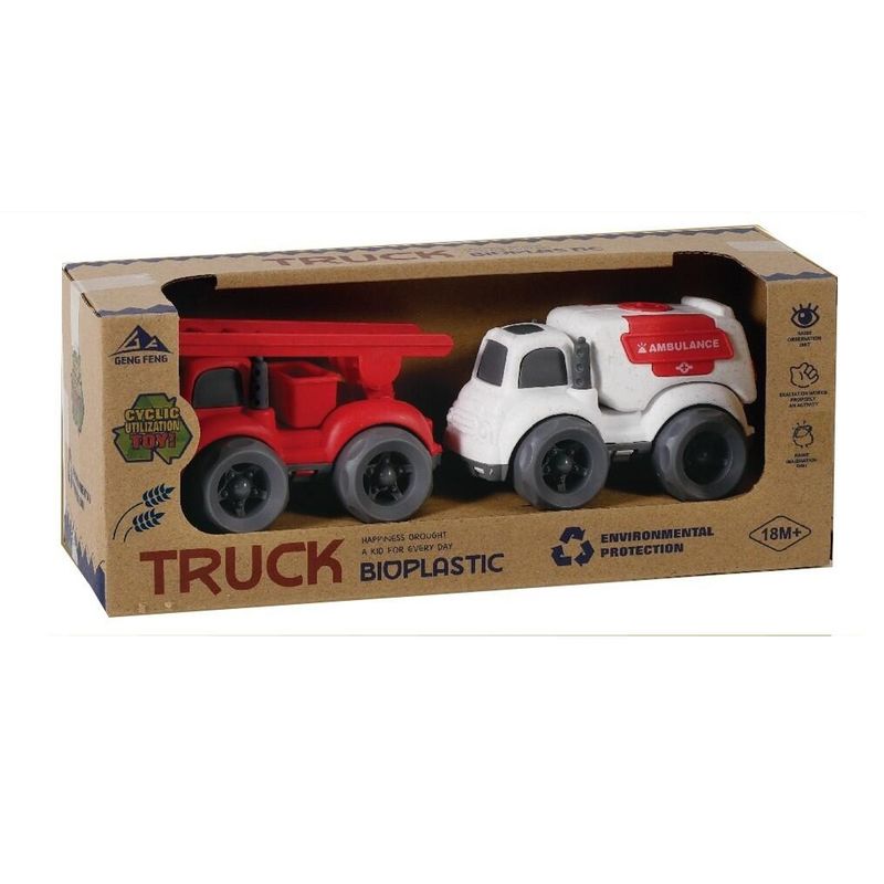 Emergency vehicle bioplastic 2pk 10cm