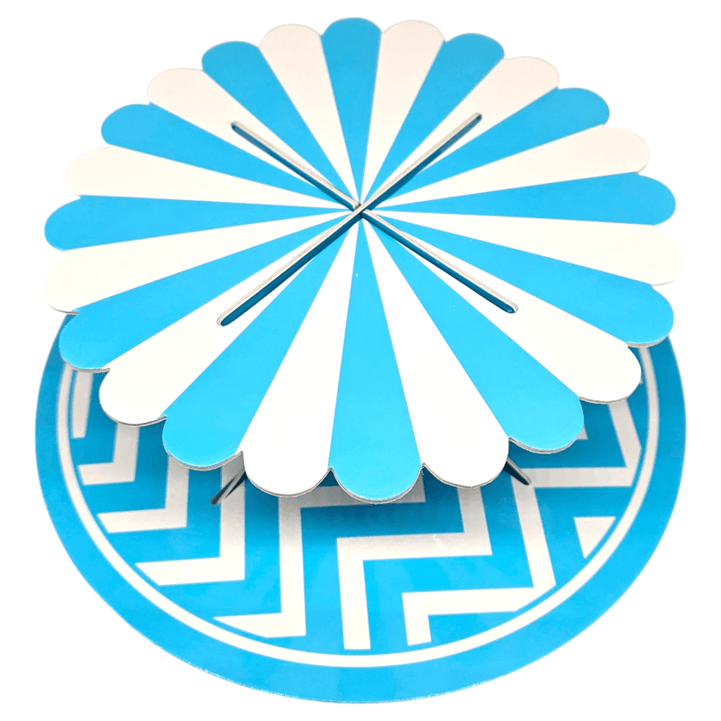 Muffinsstativ i papp blå 2 etasjer