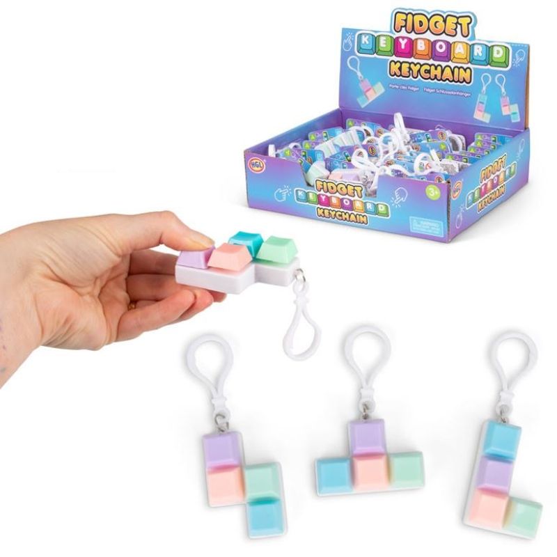 Fidget Keyboard Keychain - Klikkbar nøkkelring