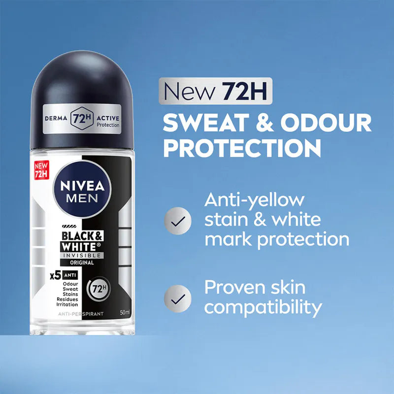 Nivea Men Black & White Original Roll‑On 50ml