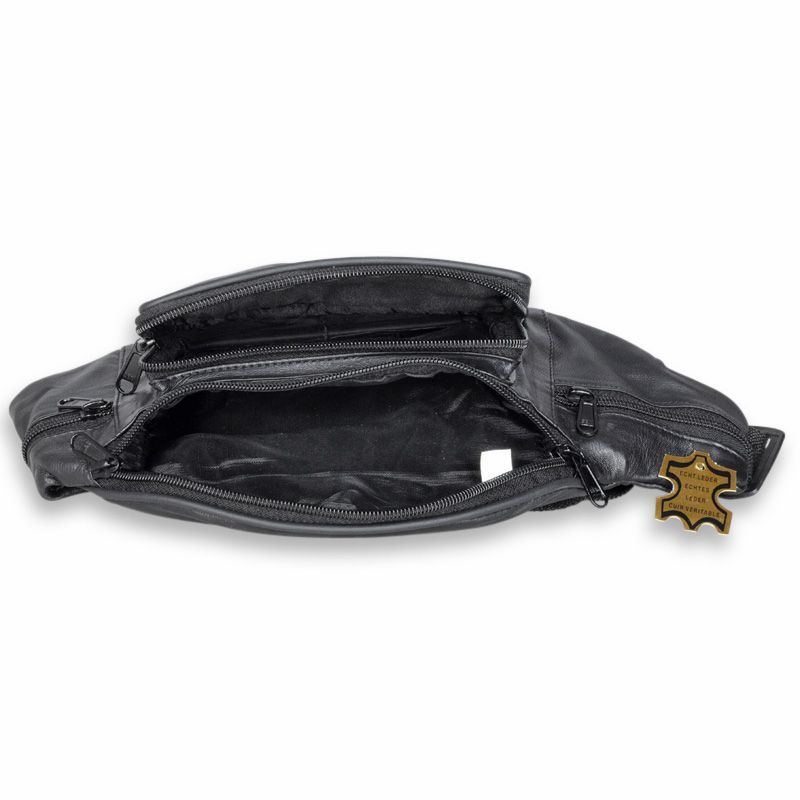 Duffy Sort Bum Bag i Lammeskinn | 1,2 L