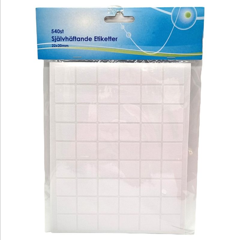 Etiketter 540stk 22x20mm