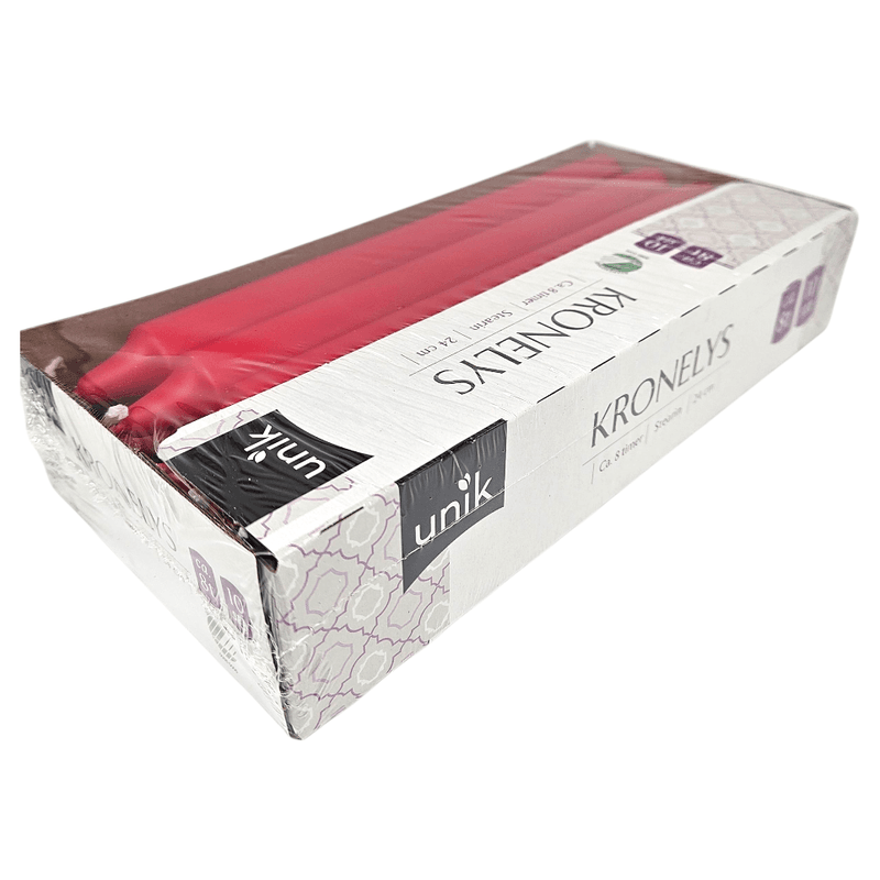 Røde kronelys 10pk 24cm | Svanemerket stearinlys | Unik