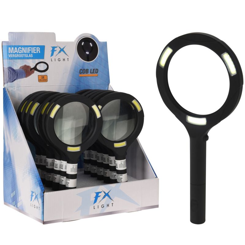 Forstørrelsesglass med lys
