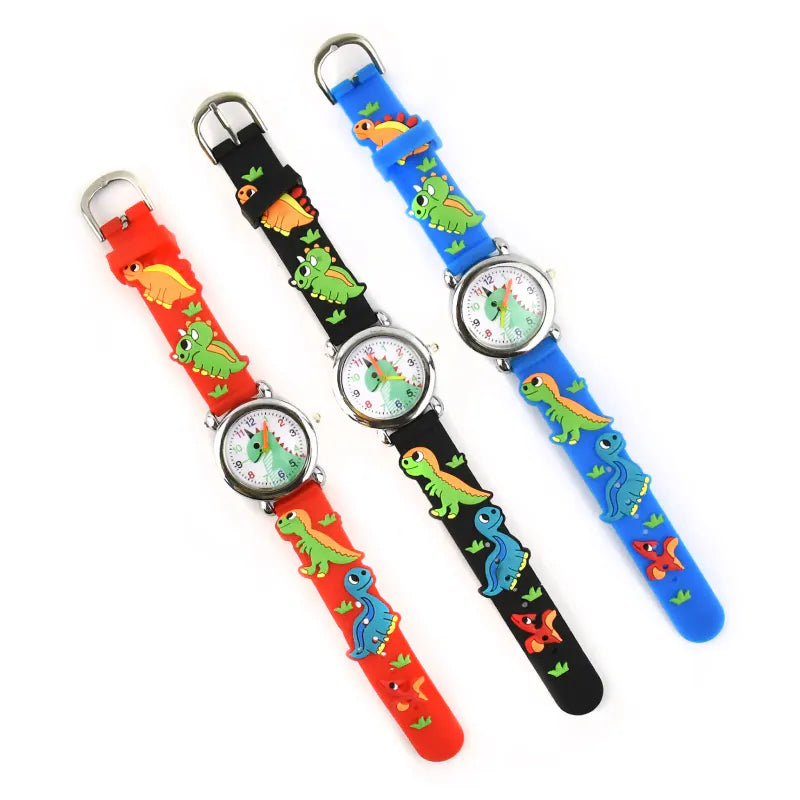 Barneklokke med dinosaur | Analog 22cm | Flere farger