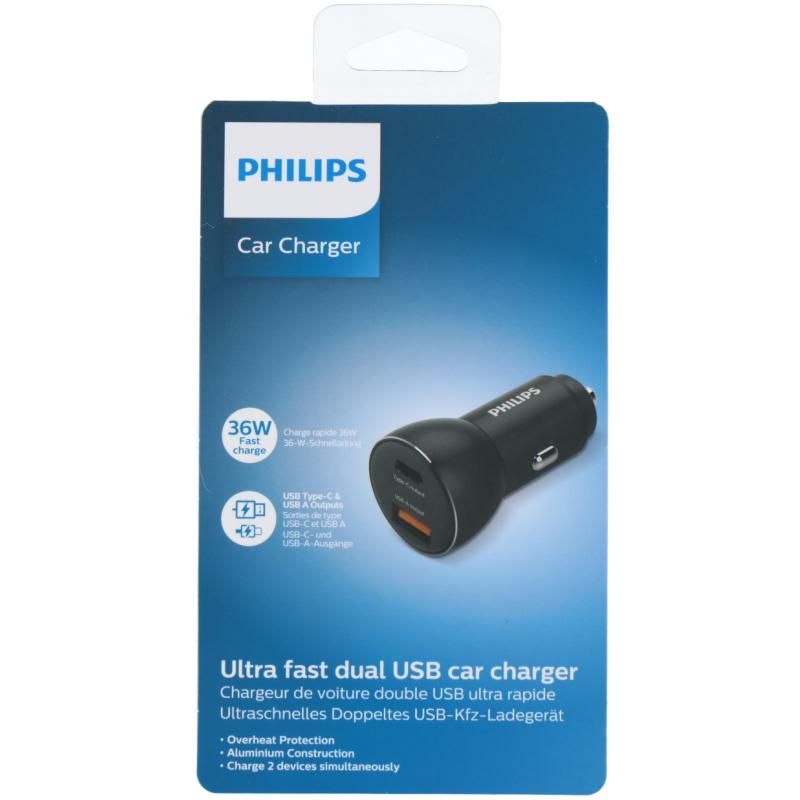 Philips Billader 36W USB - C & USB - A | Ultra Rask Lading
