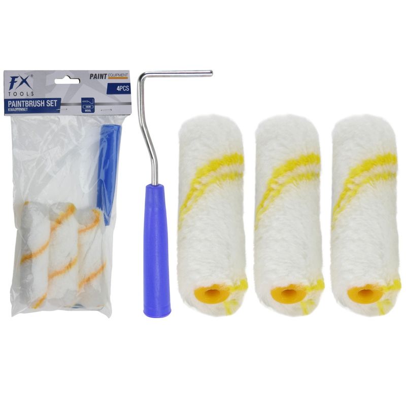 Sett Med 3 Maleruller 10cm + Håndtak