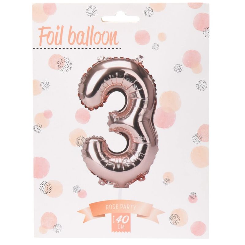 Tallballonger Folie Rosegull 40cm