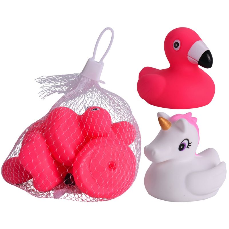 Badeleker Enhjørning / Flamingo 5pk 7cm