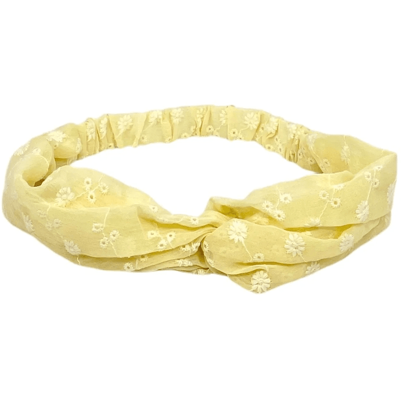 Beauty hårbånd gul med blomstermønster