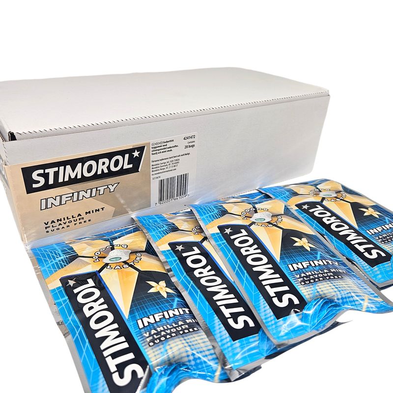 Stimorol Infinity Vanilla Mint 28x30g poser| Storpakk
