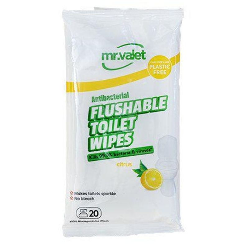 Mr Valet Toilet Cleaning Wipes Citrus 20pk