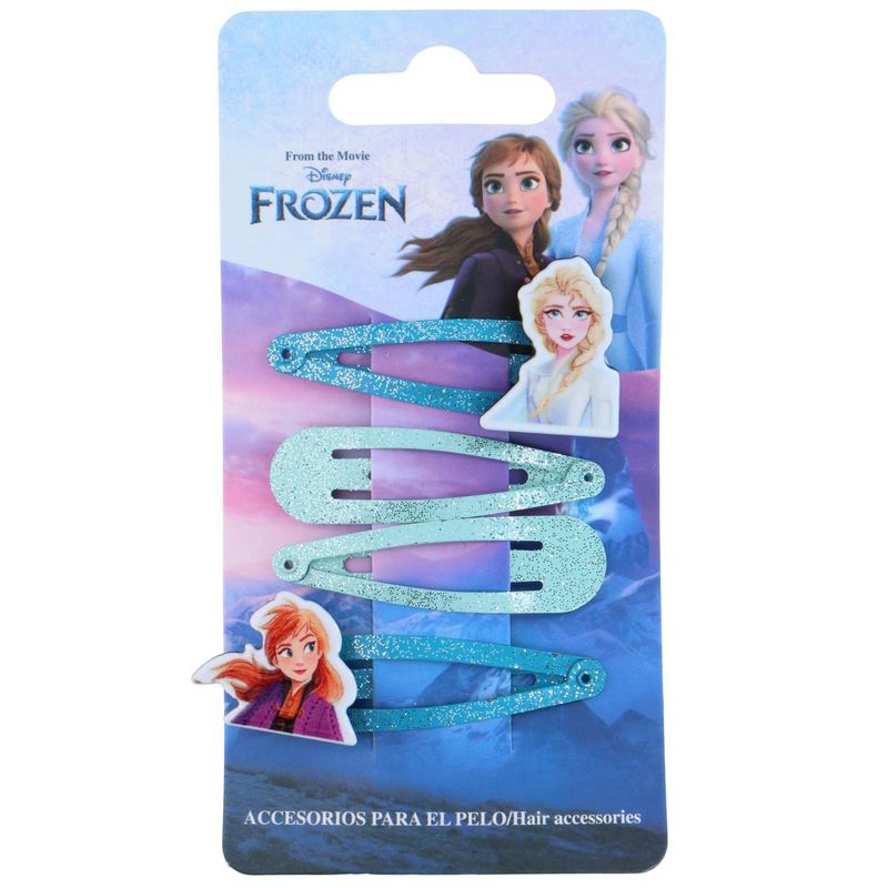 Frost hårspenner 4pk | Glitterspenner | Anna og Elsa motiv