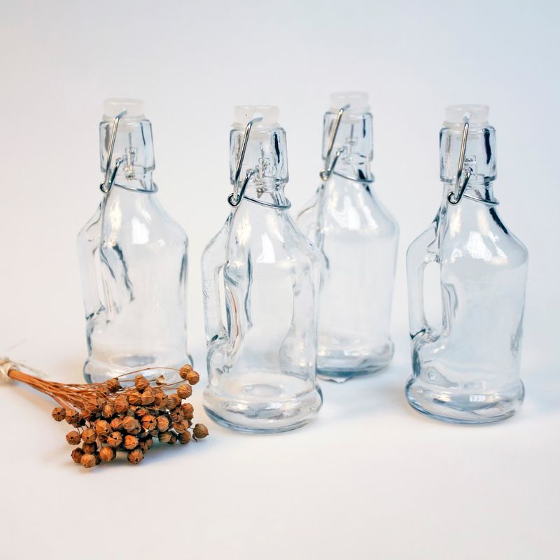 Glassflaske med hank og patentkork | Retro 6,7x17cm