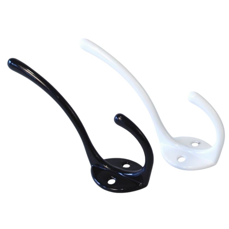 Kleskrok / Knagg 2 pk | Sort eller hvit metall