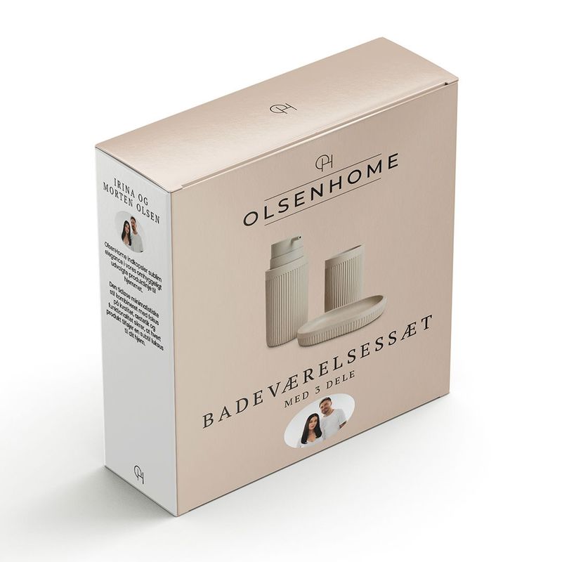 OlsenHome baderomssett | 3 deler | Stilrent og funksjonelt