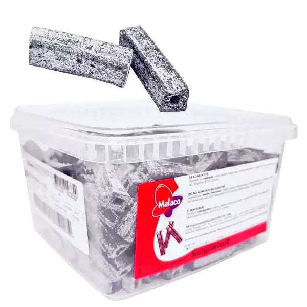 Malaco Lakrisstang Salmiakbalk 1138g | Storpakk