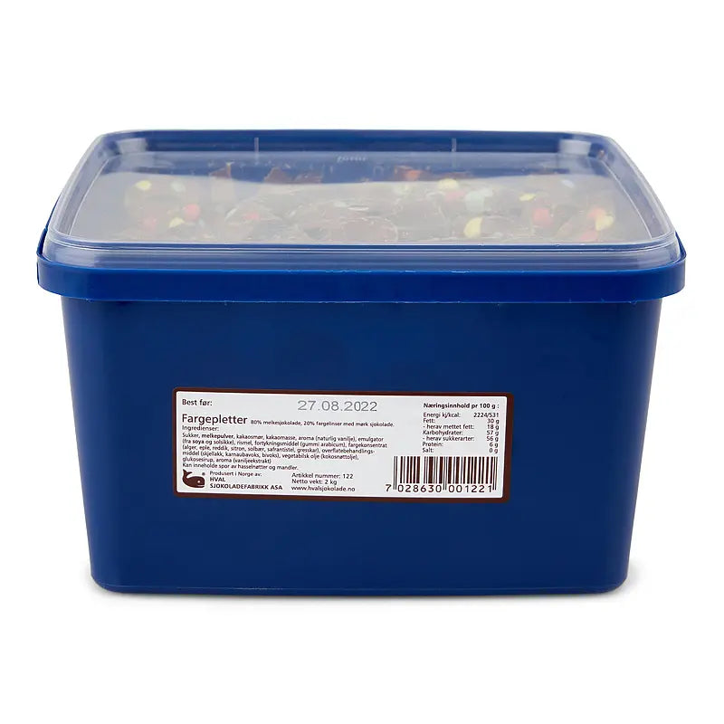 Hval Fargepaletter 2kg | Datodeal | Storpakk Melkesjokolade