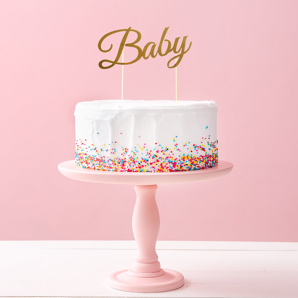 Kakedekorasjon Baby gullfarget