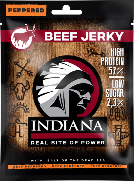 Indiana Beef Jerky Peppered 25g