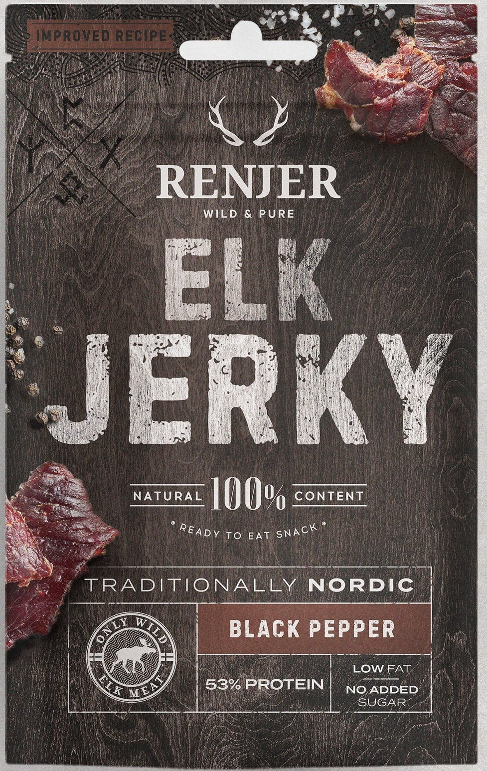 Renjer Elk Jerky with Black Pepper 25g