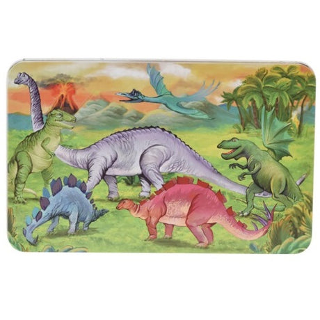 Puslespill 80brikker i metallboks| Havfrue/Dinosaur