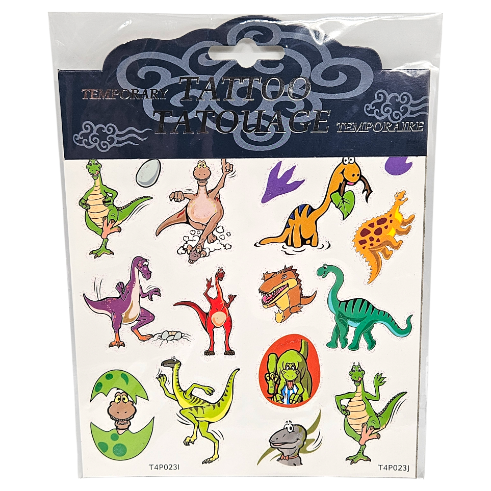 Midlertidige Tatoveringer Dinosaur Glitter | 3ass