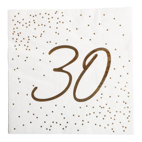 Servietter Gullfolie | 18, 20, 30, 40, 50, 60 og 70 - årsdag | 33x33 cm | 16 - pk