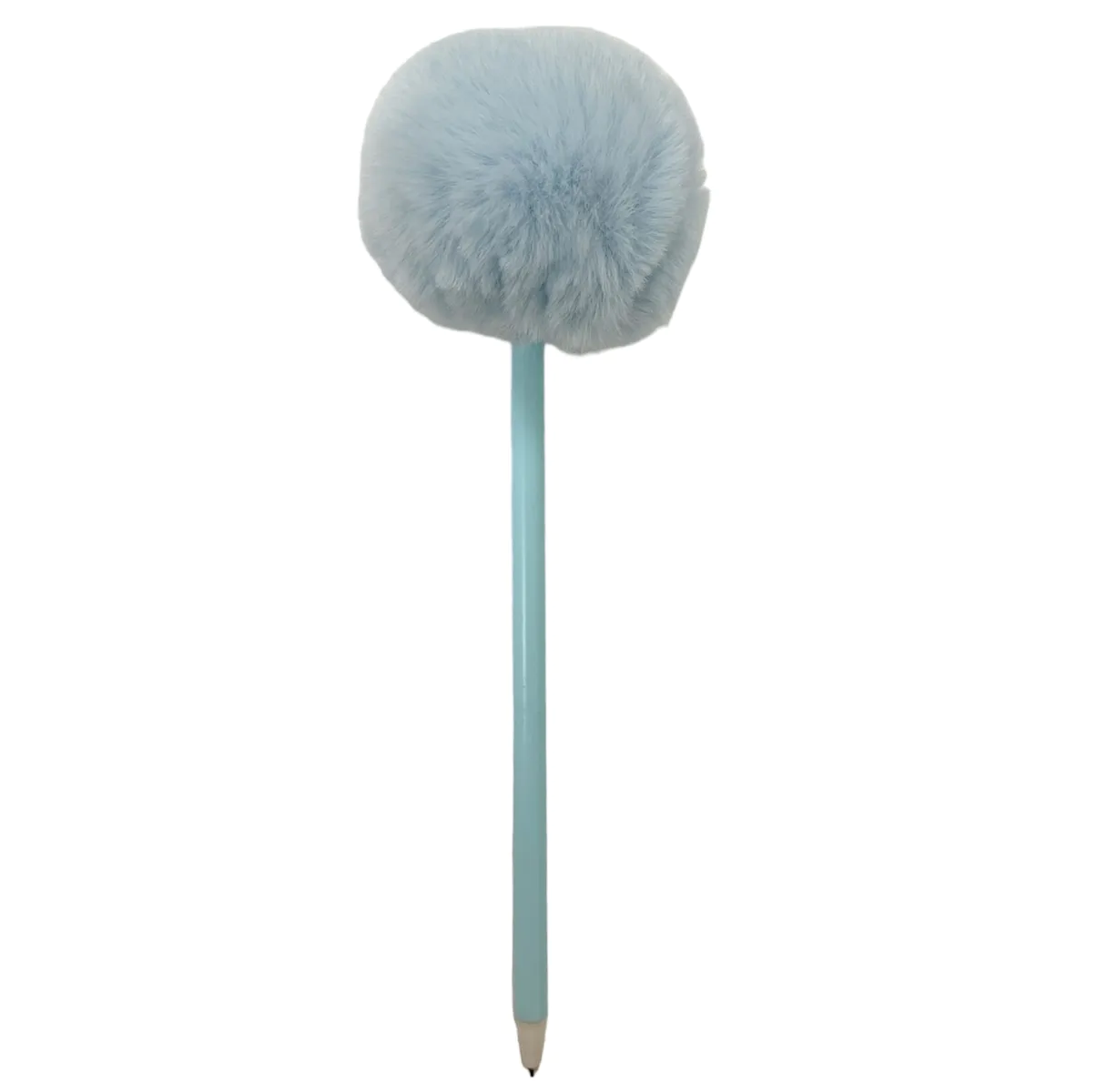 Plysjpenn med fluffy pom - pom | Blått blekk | 3 farger