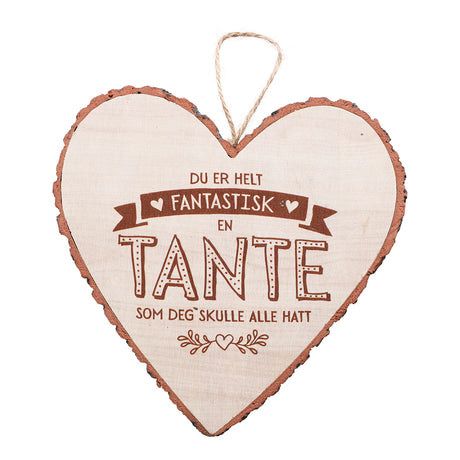 Personlig gave - Hjerteformet Treskilt for vegg og kommode