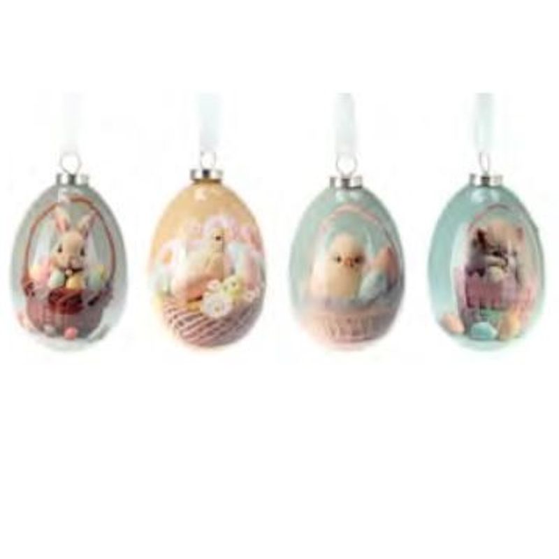 2pk Dekor påskeegg med oppheng | 6,5 cm | Flere motiver