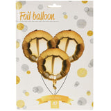 10stk Runde Folieballonger Gullfarge | 46cm