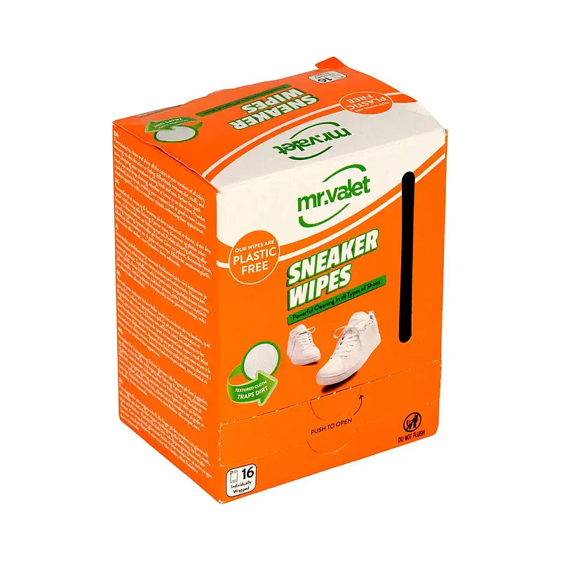 Mr. Valet Sneaker Wipes 16pk | Rengjøringskluter til joggesko
