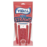 Vidal Sour Straws Jordbær 90g | Sure jordbærsugerør
