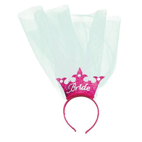 Bride to be krone med slør rosa | Diadem