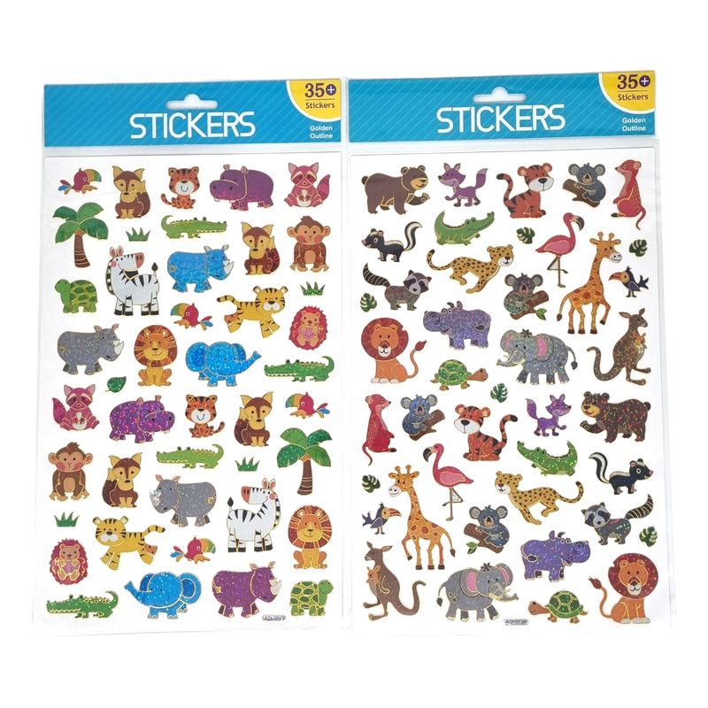 Klistremerker Dyr Glinsende 35stk