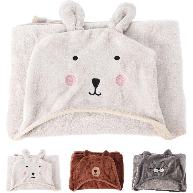 Fleecepledd med hette | 3 ass