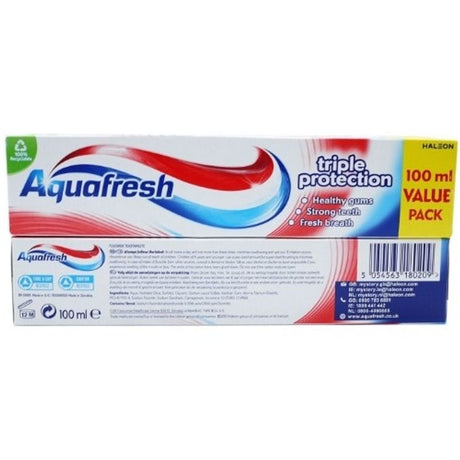 Aquafresh Trippel Protection Tannkrem 100ml | Fluor & frisk pust