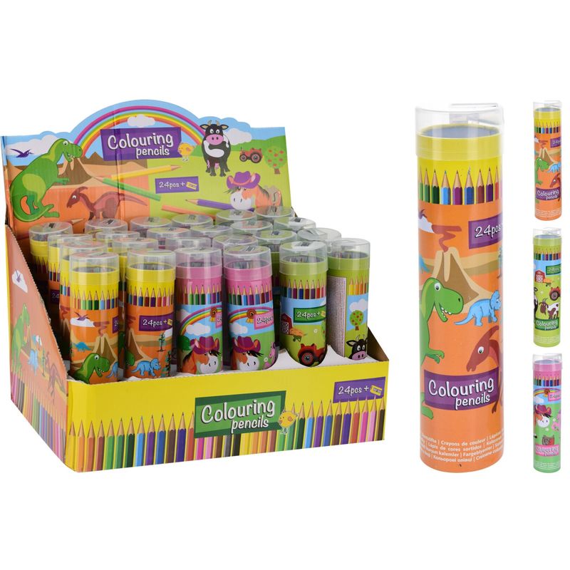 Fargeblyanter i beholder med spisser 24stk