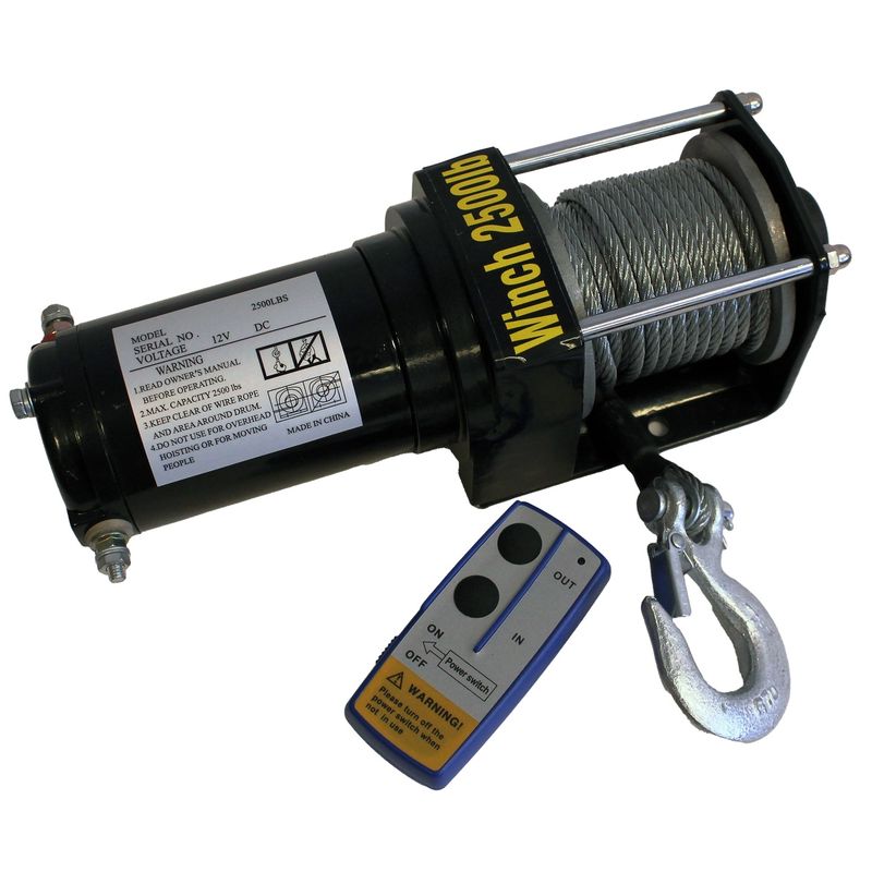 Elektrisk vinsj 12V med trådløs fjernkontroll | Trekk 1130 kg