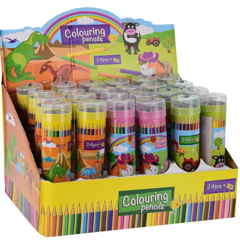 Fargeblyanter i beholder med spisser 24stk