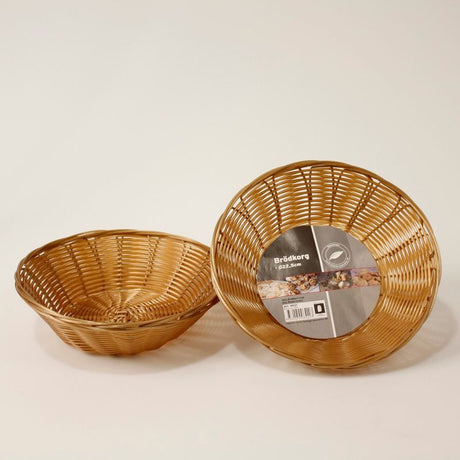 Flettet brødkurv rund 22,5x7cm