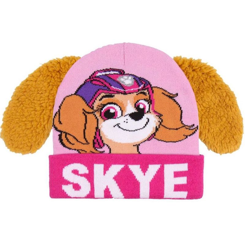 Paw Patrol Skye lue med ører | Rosa barnelue | Lisensiert produkt