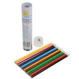 Fargeblyanter i Rør 12 stk | Inkl. Blyantspisser