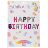 Happy Birthday Folieballonger Multifarget Unicorn